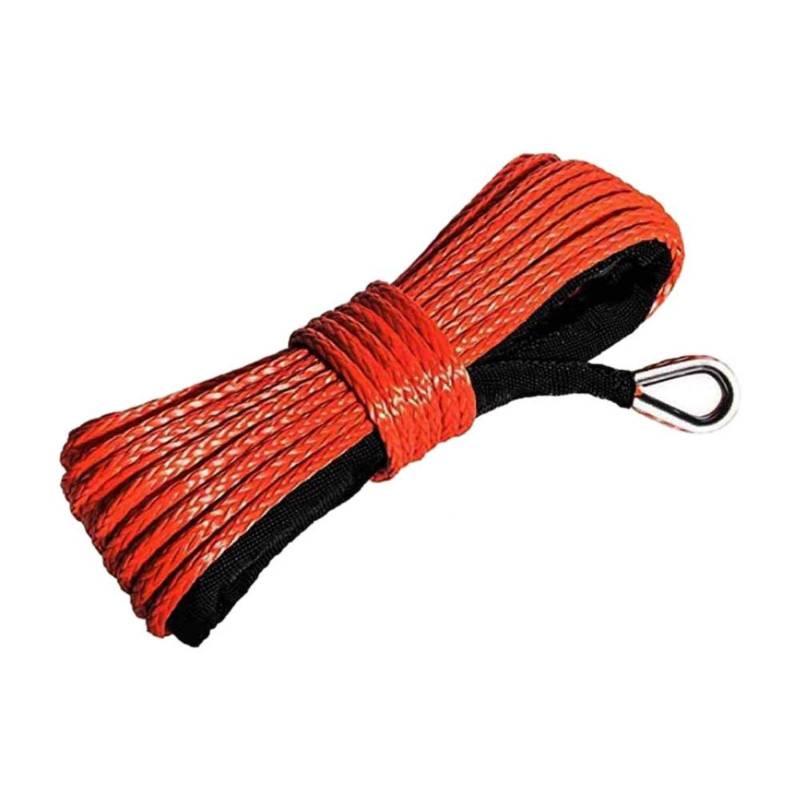 Faderr Synthetisches Seilwinde Seil, 6,3 mm x 15,7 m Mit Ummantelung für ATVs, UTV, SUV, LKW, Boot, Ramsey - Notfall 3500 kg von Faderr