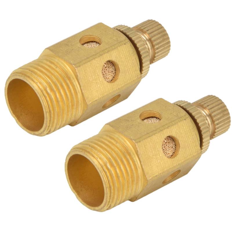 2pcs Messing -Schalldämpfer Einstellbarer Luftstrom Pneumatischer Schalldämpfer für PT3/8 Pneumatische Geräte von Fafeicy