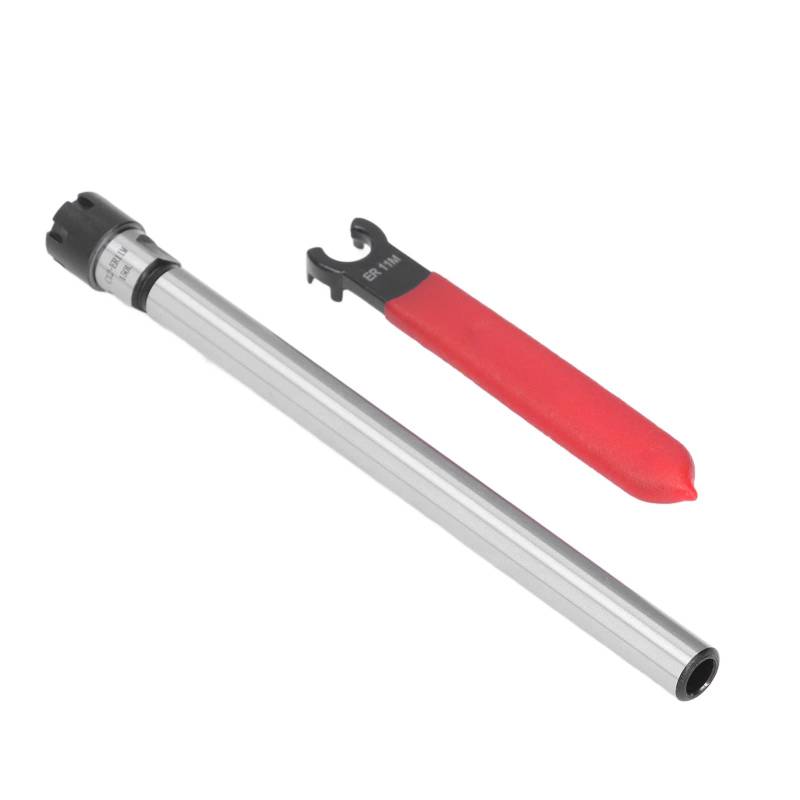 Fafeicy Collet Chuck Halter, aus 40Cr Kohlenstoffs Tahl, Stabile Struktur, ER11 Adapter Collet für CNC Fräs Verlängerung Stange 1-7mm Klemmen mit Schraubens CHL üssel (C12-ER11M-150L) von Fafeicy