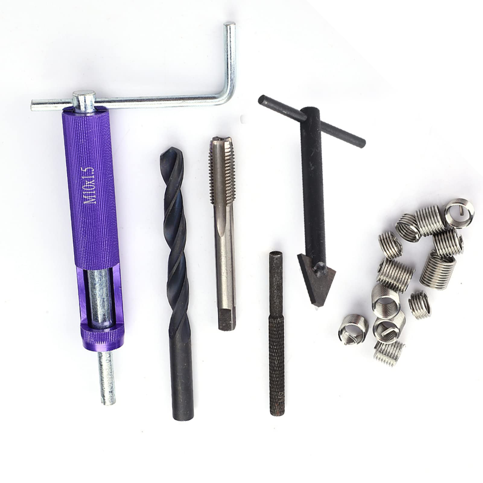 Fafeicy M10 X 1,25 Fadenreparatureinsatz Kit 12pcs Schraubenhülle Hochfestige Präzisions -Werkzeug -Kit Wartung (M10) von Fafeicy