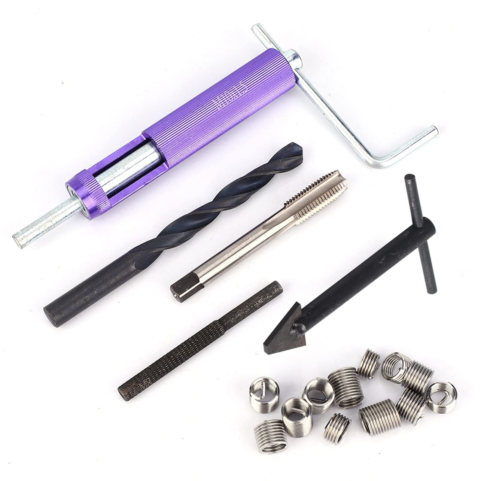 Fafeicy M10 X 1,25 Reparatureneinsatzkit 12pcs Schraubenhülle 1D 1,5d 2D Reparaturwerkzeugkit für Autoteile Kühler (M10) von Fafeicy