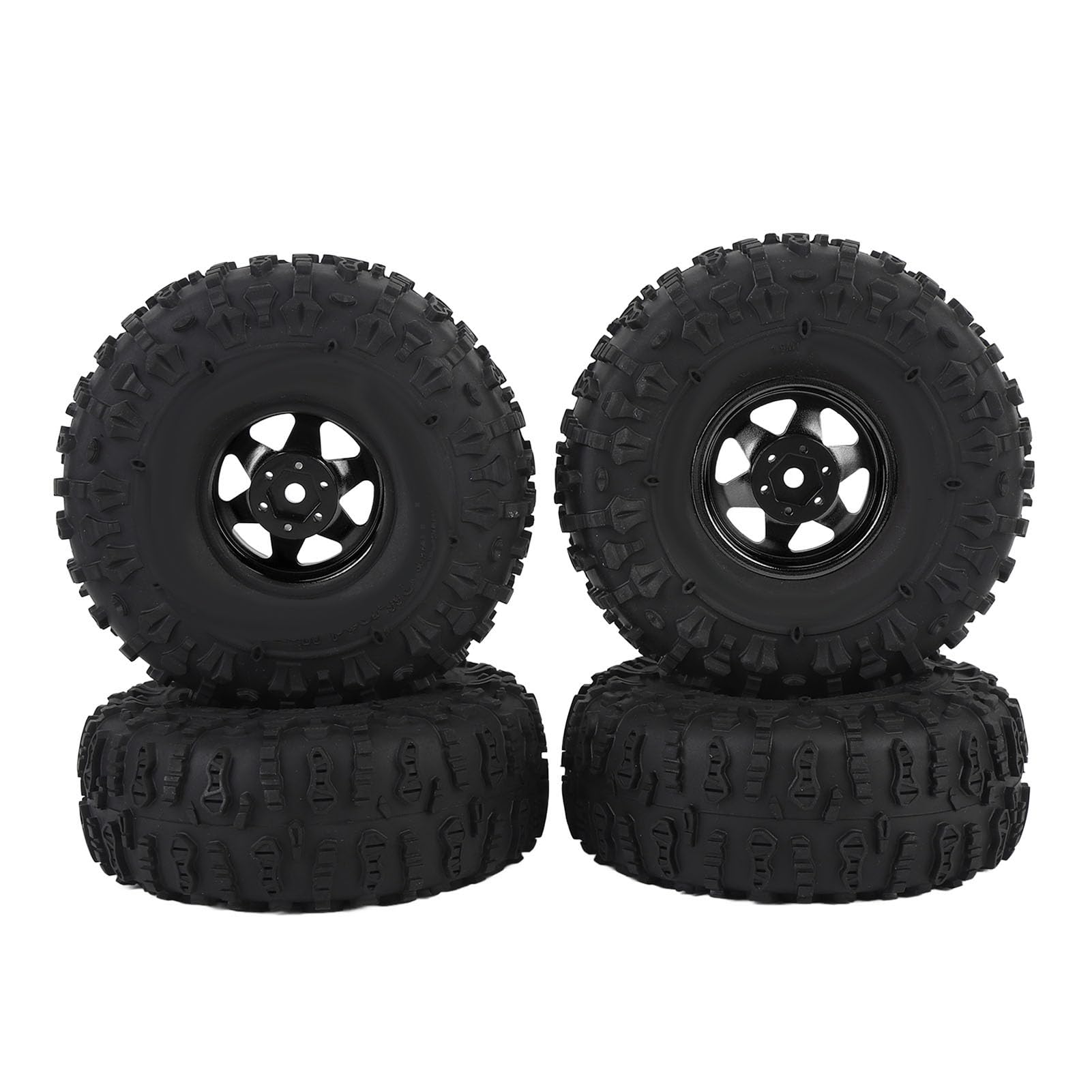Fafeims RC Crawler -Reifenset, 1,9 -Zoll -Gummireifen mit Metall -Hex -Hub -Hub -Felgen für Axiale SCX10 Redcat D90, 4PCS -Reifen für Gesteinskriechschlammsand (4,8x1.9in) (Black) von Fafeims