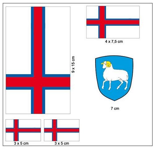 Aufkleber Set Färöer Inseln Fahne Flagge von FahnenMax