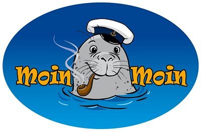 Autoaufkleber Sticker Wappen Moin Moin Seehund Pfeife Aufkleber von FahnenMax