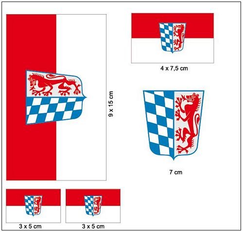 Aufkleber Set Niederbayern Fahne Flagge von FahnenMax