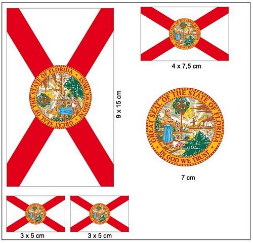Aufkleber Set USA - Florida Fahne Flagge von FahnenMax