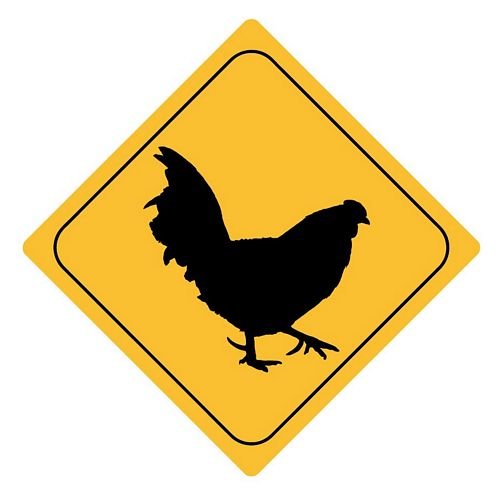 FahnenMax Autoaufkleber Sticker Achtung Huhn Aufkleber von FahnenMax