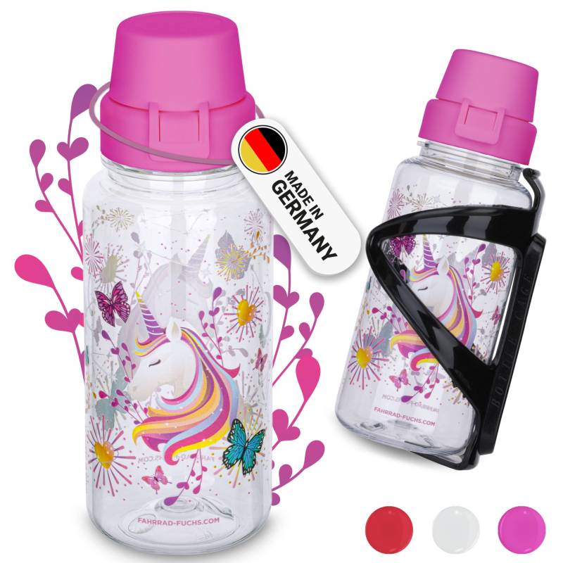 Fahrradflasche Kinder mit Halterung - Einhorn - Trinkflasche Fahrrad, Flaschenhalter Fahrrad, Fahrrad Trinkflasche, Getränkehalter Fahrrad, Fahrrad Flaschenhalter, Trinkflaschenhalter Fahrrad von Fahrrad Fuchs