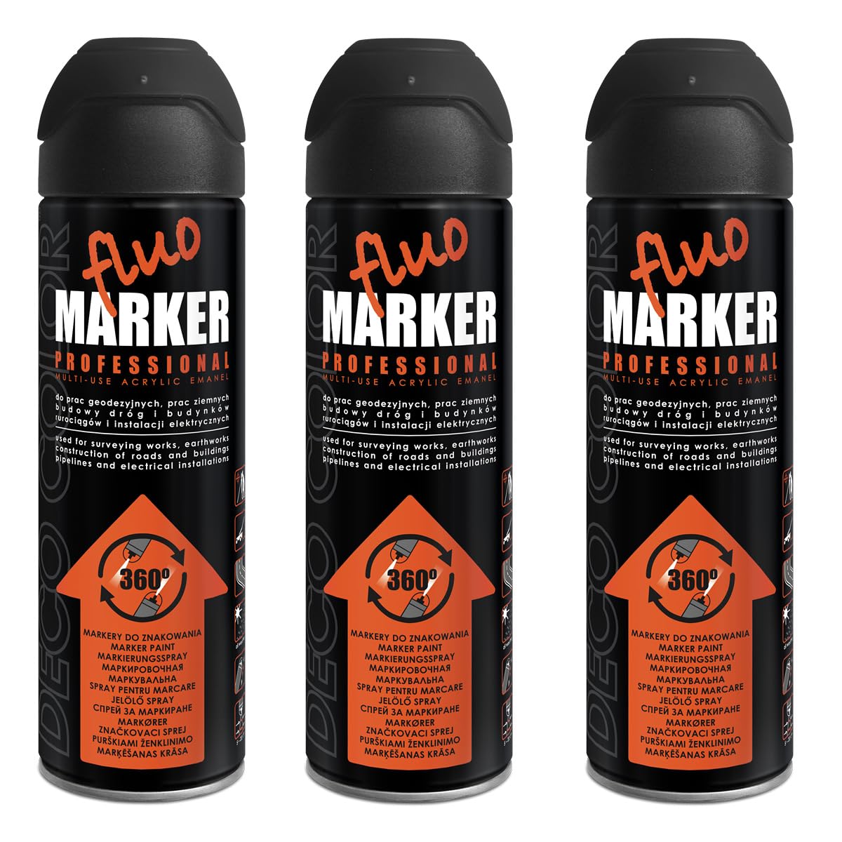 Fahrzeugteile Hoffmann 3 Stück 500ml Markierungsspray Spray Kennzeichnungsspray schwarz 14580 von Fahrzeugteile Hoffmann
