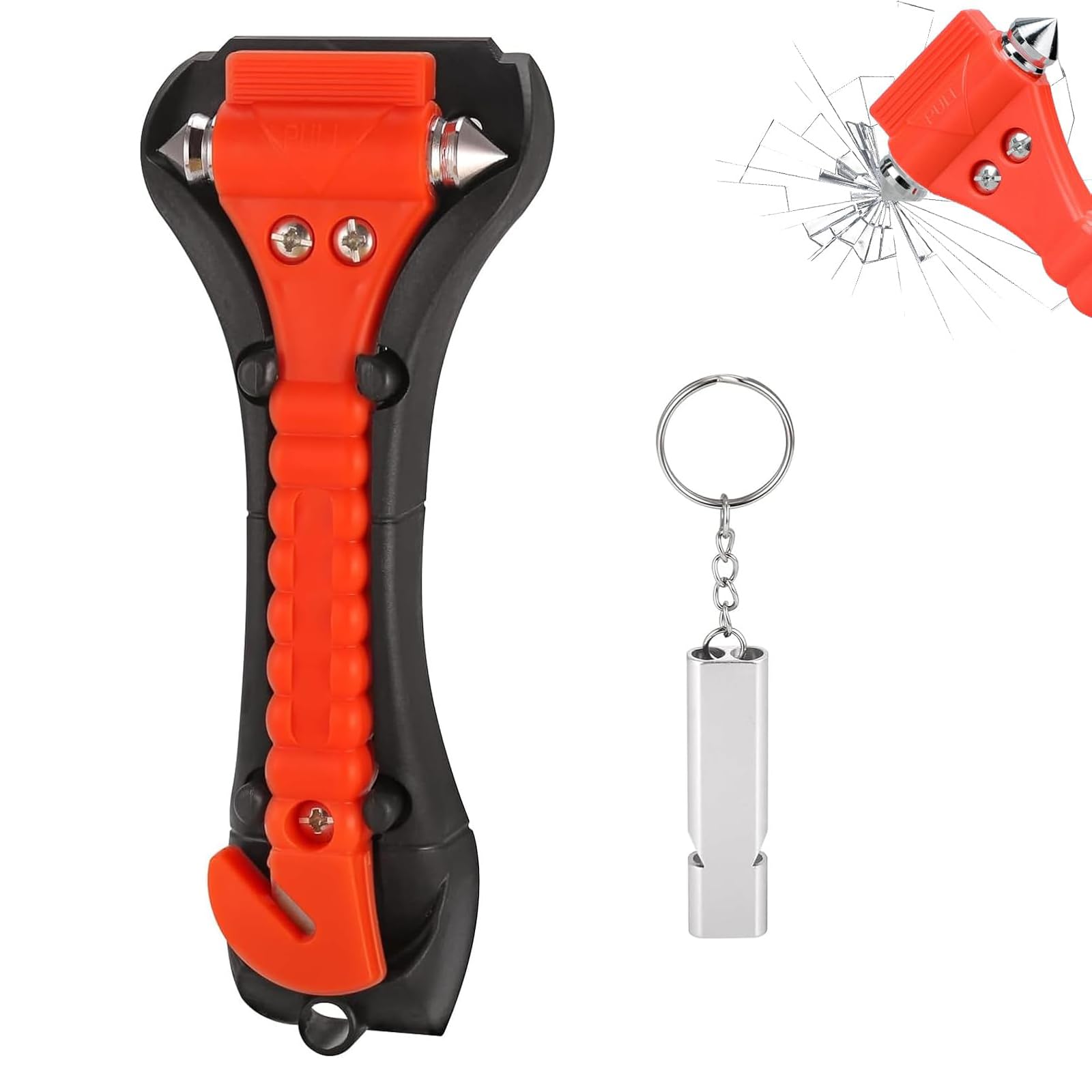 Fainca Nothammer Auto, 2 In 1 Nothammer Notfallhammer, Mini Notfall Hammer für Auto, Mit Notfallpfeife Trillerpfeife, Orange Farbe Nothammer, Auto Notfallhammer Mit Gurtschneider Fainca Nothammer Auto, 2 In 1 Nothammer Notfallhammer, Mini Notfall Hammer für Auto, Mit Notfallpfeife Trillerpfeife, Orange Farbe Nothammer, Auto Notfallhammer Mit Gurtschneider von Fainca