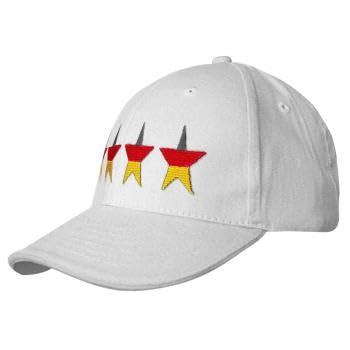 Fan-O-Menal Baseballcap mit Einstickung - 4-Sterne Deutschland Germany - 68179 Weiss Fan-O-Menal Baseballcap mit Einstickung - 4-Sterne Deutschland Germany - 68179 Weiss von Fan-O-Menal