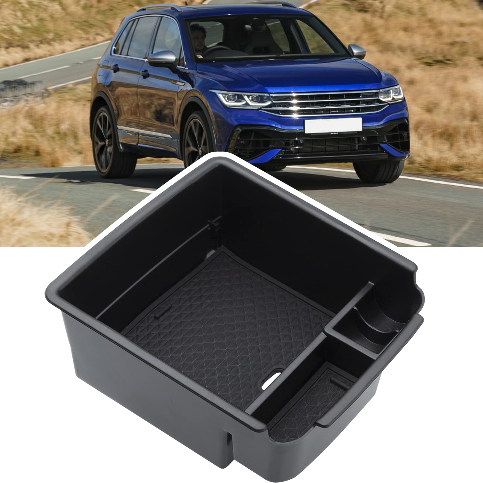 FanPaYY Mittelkonsole Aufbewahrungsbox Kompatibel mit VW Tiguan 2 MK2 2017-2022, Armlehne Organizer Tray Mittelarmlehne Organizer Mittelkonsole Ablagefach Storage Box Zubehör von FanPaYY