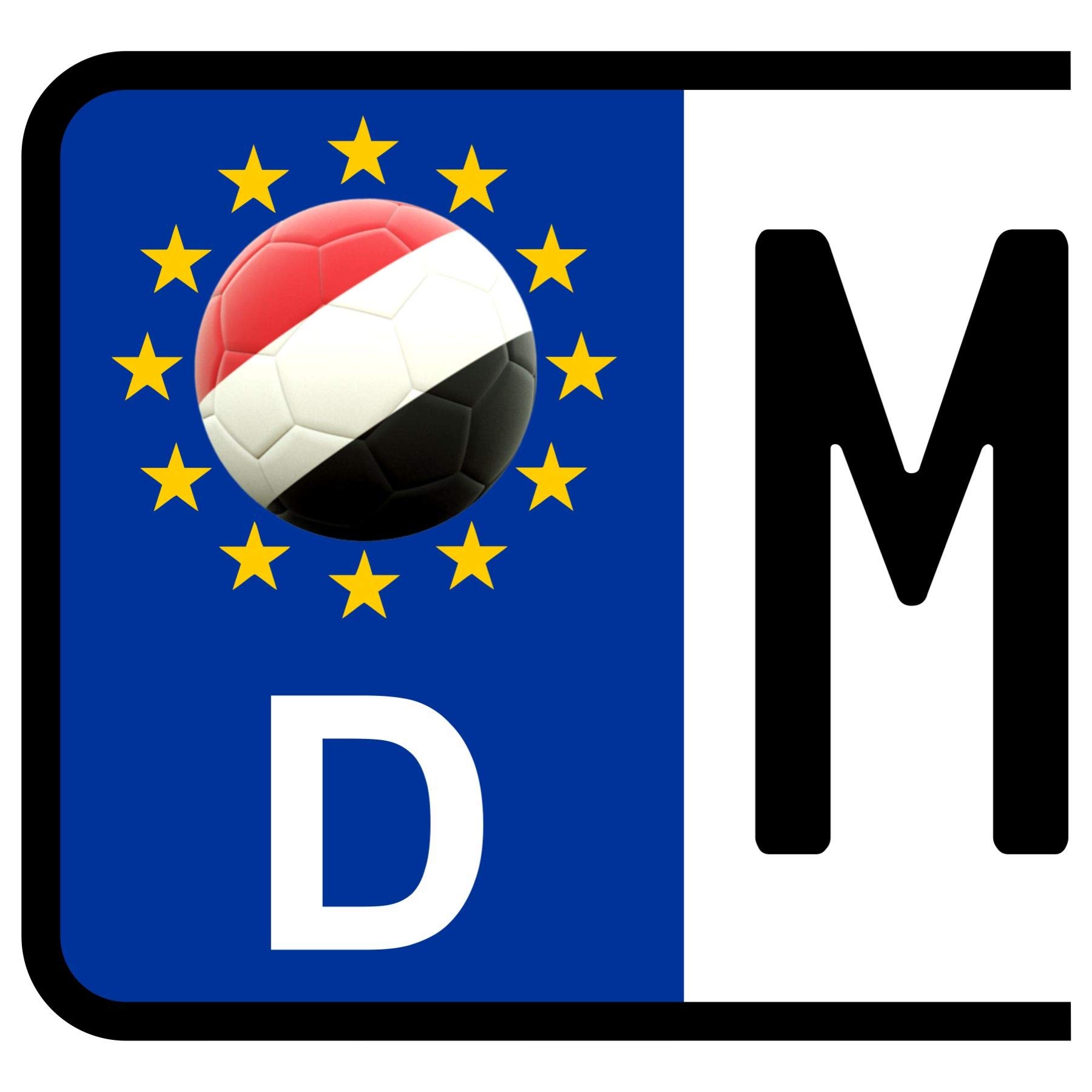 FanShirts4u 3 x Kennzeichen-Aufkleber Ball JEMEN Flagge KFZ Motorrad FanShirts4u 3 x Kennzeichen-Aufkleber Ball JEMEN Flagge KFZ Motorrad von FanShirts4u