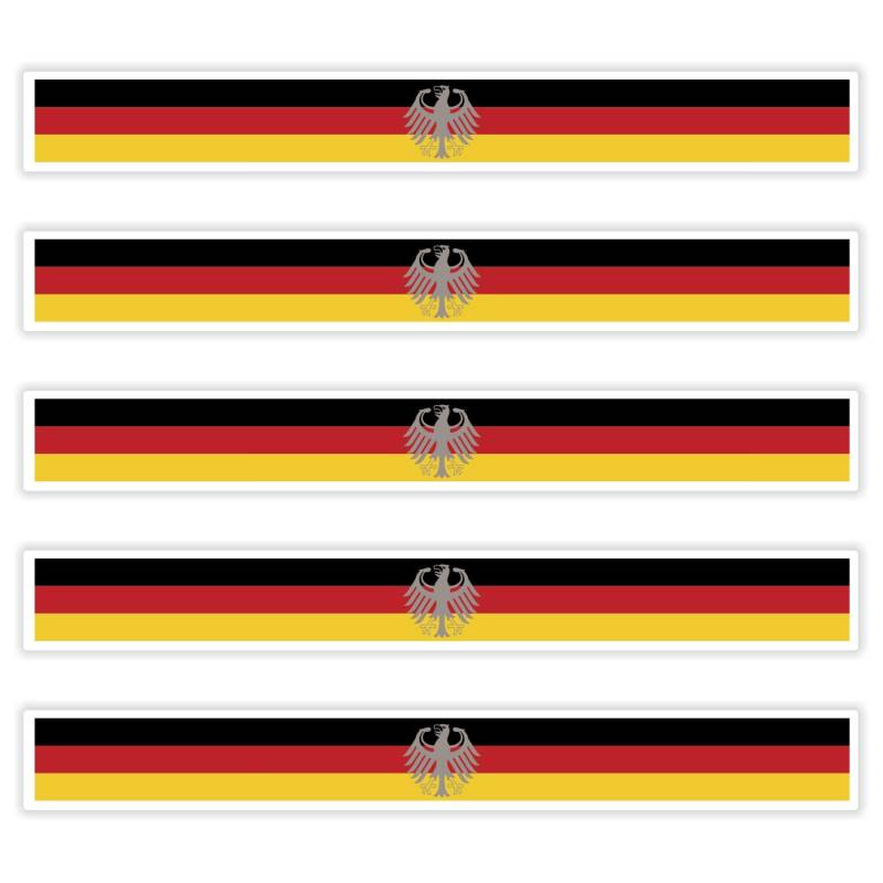 FanShirts4u 5 x Aufkleber Deutschland/Bundesadler f. KFZ Auto Motorrad Boot Flagge Fahne Germany von FanShirts4u