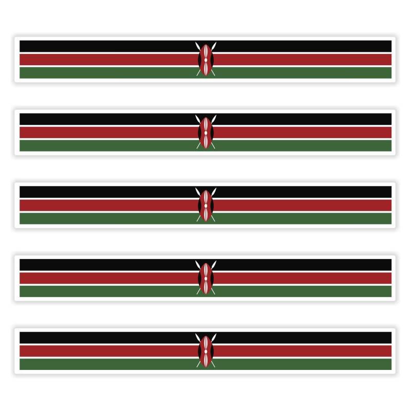 FanShirts4u 5 x Aufkleber Kenia f. KFZ Auto Motorrad Boot Flagge Fahne Afrika von FanShirts4u