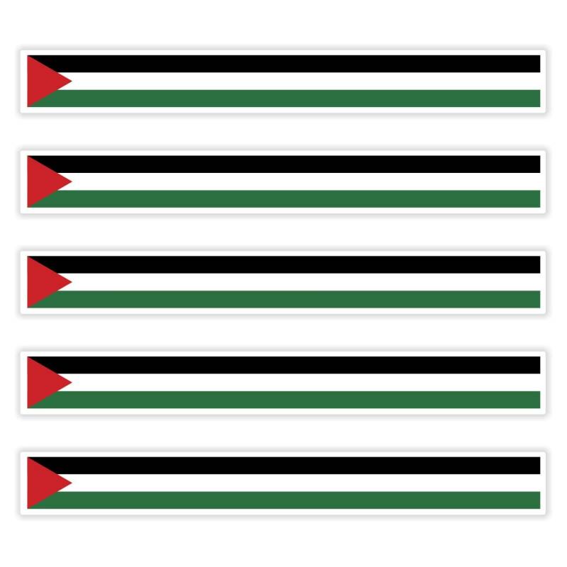 FanShirts4u 5 x Aufkleber PALÄSTINA f. KFZ Auto Motorrad Boot Flagge Fahne Palestine von FanShirts4u