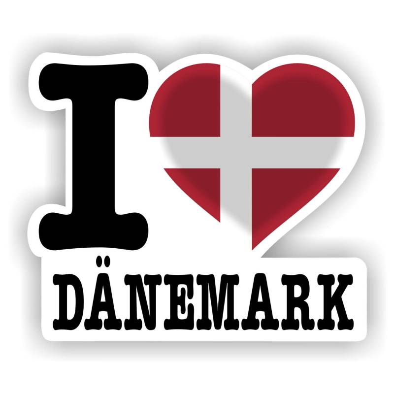 FanShirts4u - Aufkleber - I Love DÄNEMARK/Denmark/Danmark - Verschiedene Größen (DÄNEMARK, 5 x 6 cm) von FanShirts4u