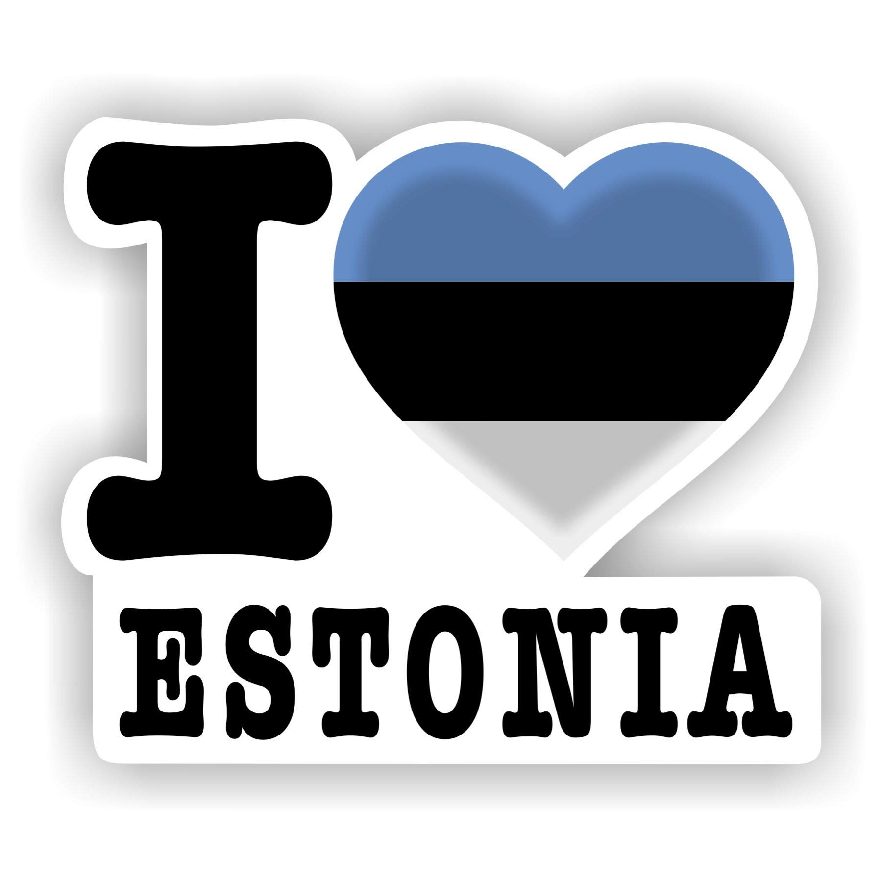 FanShirts4u - Aufkleber - I Love ESTLAND/Estonia/EESTI VABARIIK - Verschiedene Größen (Estonia, 5 x 6 cm) von FanShirts4u