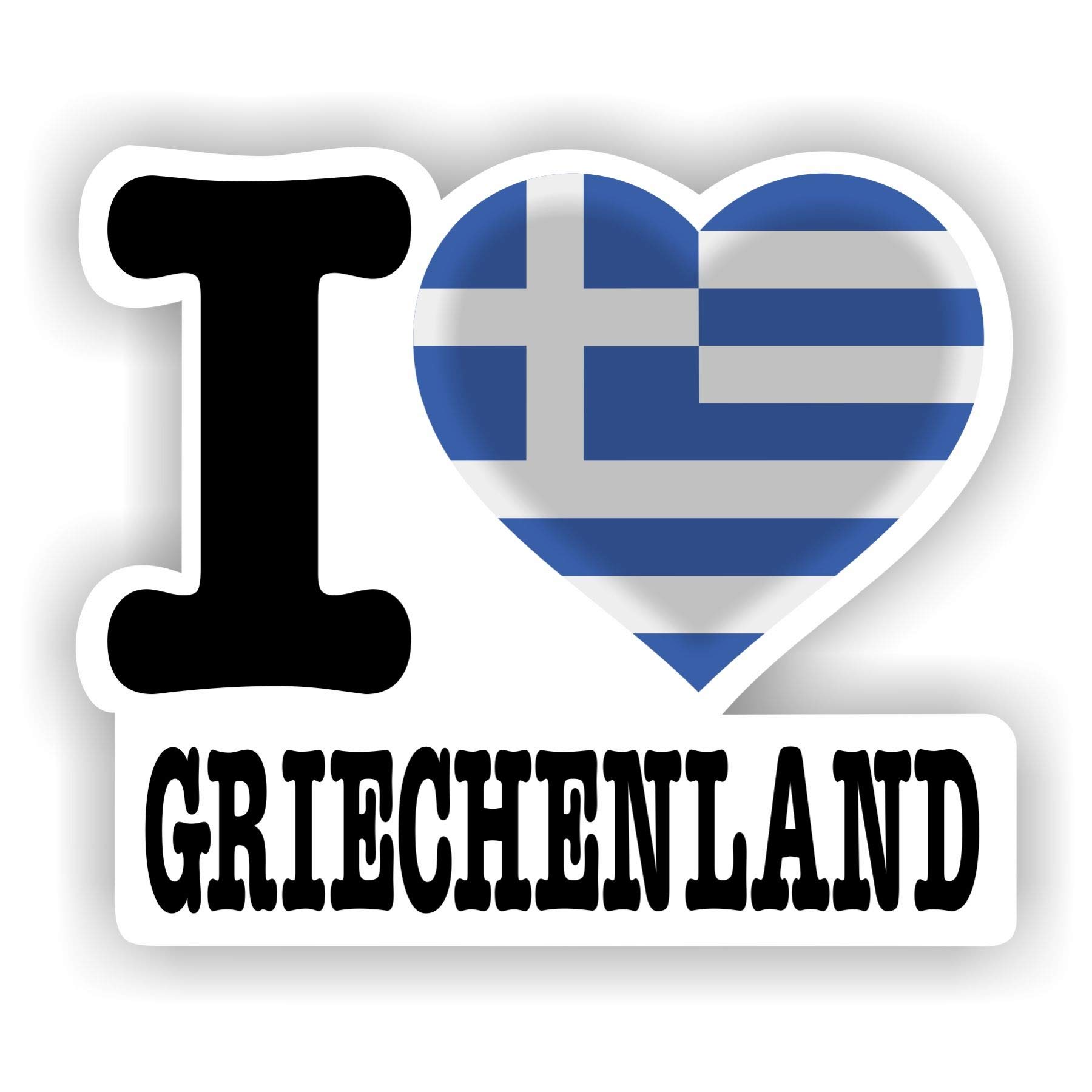 FanShirts4u - Aufkleber - I Love GRIECHENLAND/Greece - Verschiedene Größen (GRIECHENLAND, 7 x 8 cm) von FanShirts4u