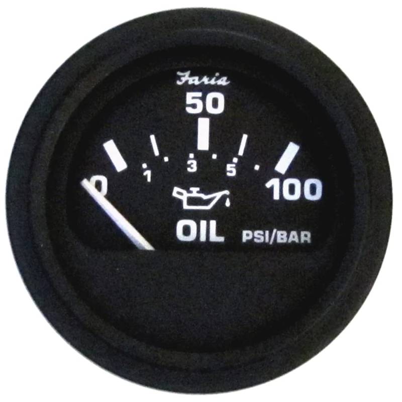 Faria Beede Instruments 12845 Euro-Öldruckmessgerät, 100 PSI, 5,1 cm von Faria
