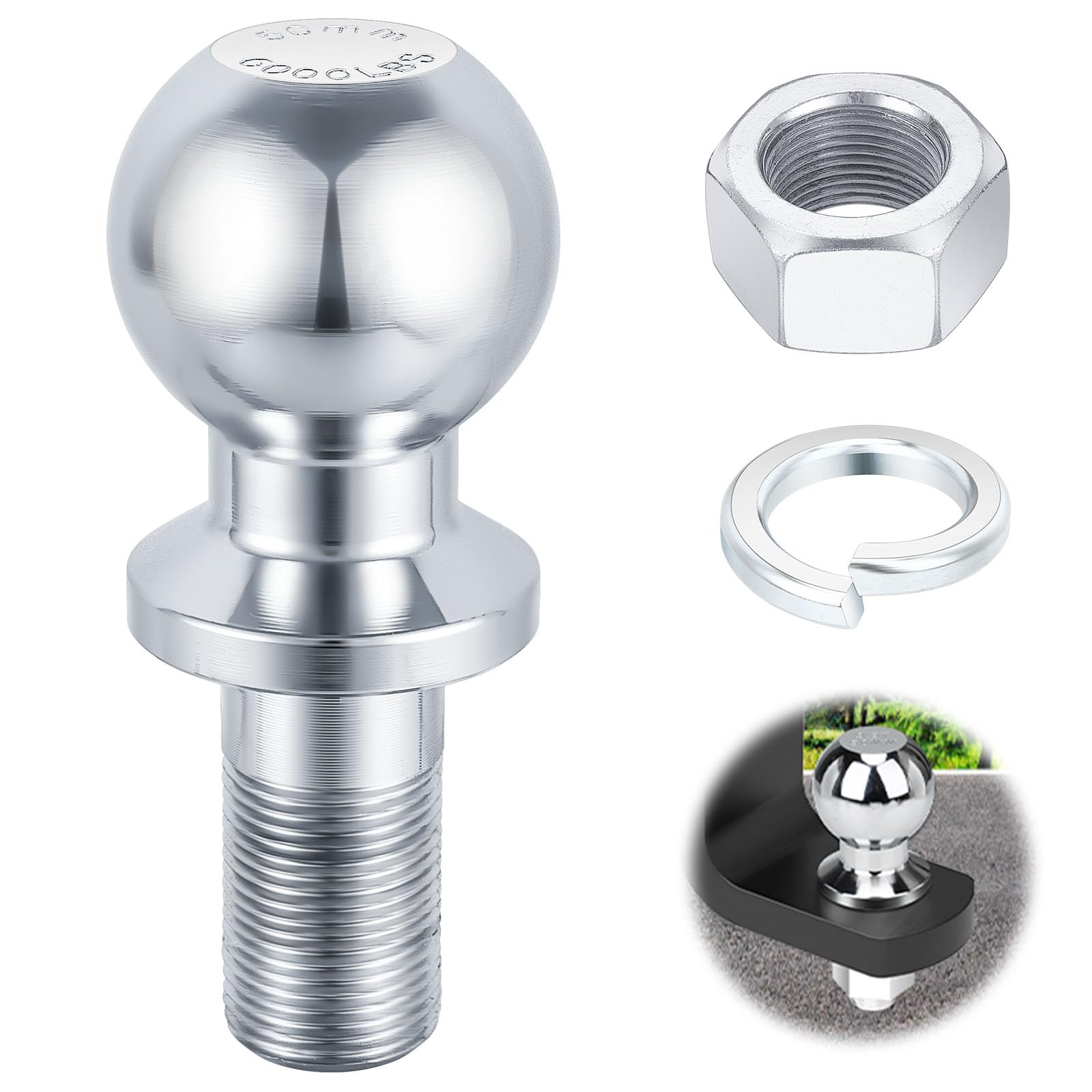 Kugelkopf Anhängerkupplung, 50mm 3.5T Anhängerkupplungskugel Anhängerkupplungen, Ø25mm Anhängerkupplung Traktor, Kugelkopf Ackerschiene für Traktor Quad ATV Kugelkopf Anhängerkupplung, 50mm 3.5T Anhängerkupplungskugel Anhängerkupplungen, Ø25mm Anhängerkupplung Traktor, Kugelkopf Ackerschiene für Traktor Quad ATV von Farnirvana