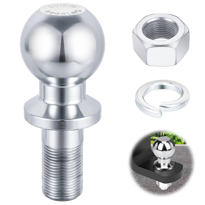 Kugelkopf Anhängerkupplung, 50mm 3.5T Anhängerkupplungskugel Anhängerkupplungen, Ø25mm Anhängerkupplung Traktor, Kugelkopf Ackerschiene für Traktor Quad ATV von Farnirvana