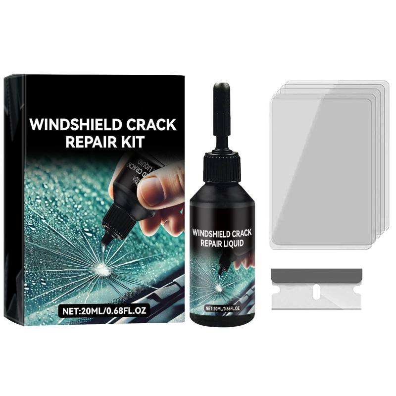 Fashion Base Windschutzscheiben-Riss-Reparaturset, 2025 Neues DIY-Glasriss-Reparatur-Kits, Glaskratzer-Entferner für die Reparatur von Auto-Windschutzscheiben-Glas von Fashion Base