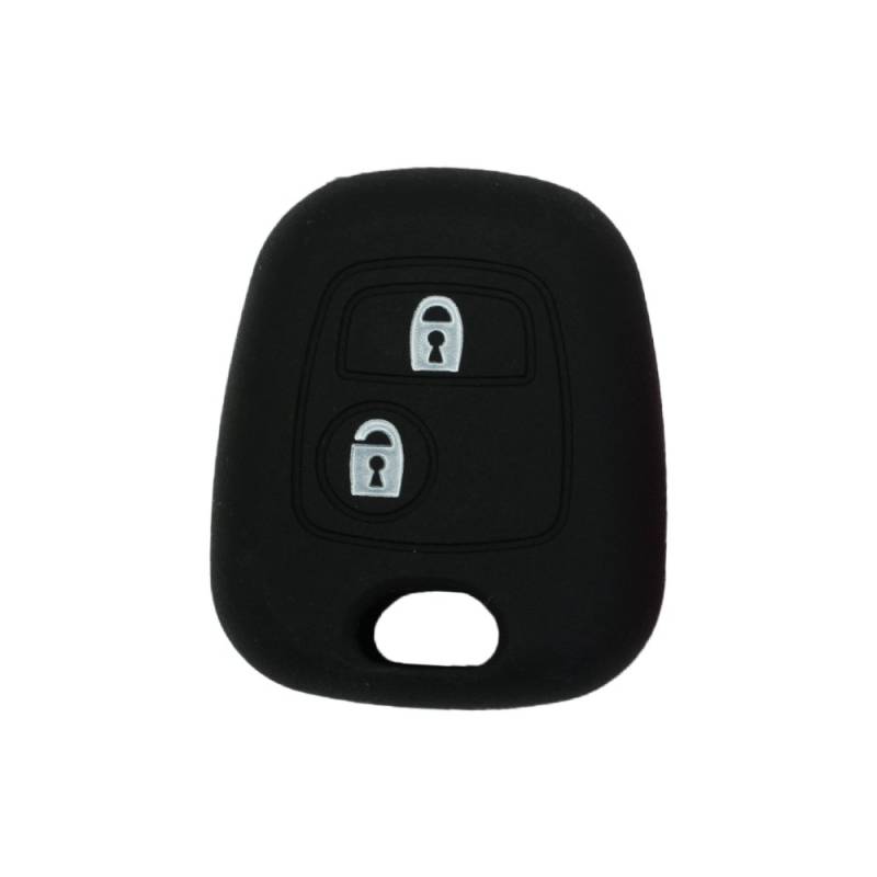 BROVACS Schlüssel Hülle Kompatibel mit Peugeot Citroen 2 Tasten Fernbedienung - Silikon Schutzhülle Schlüsselhülle Cover in Schwarz (CV9304BK) von Fassport