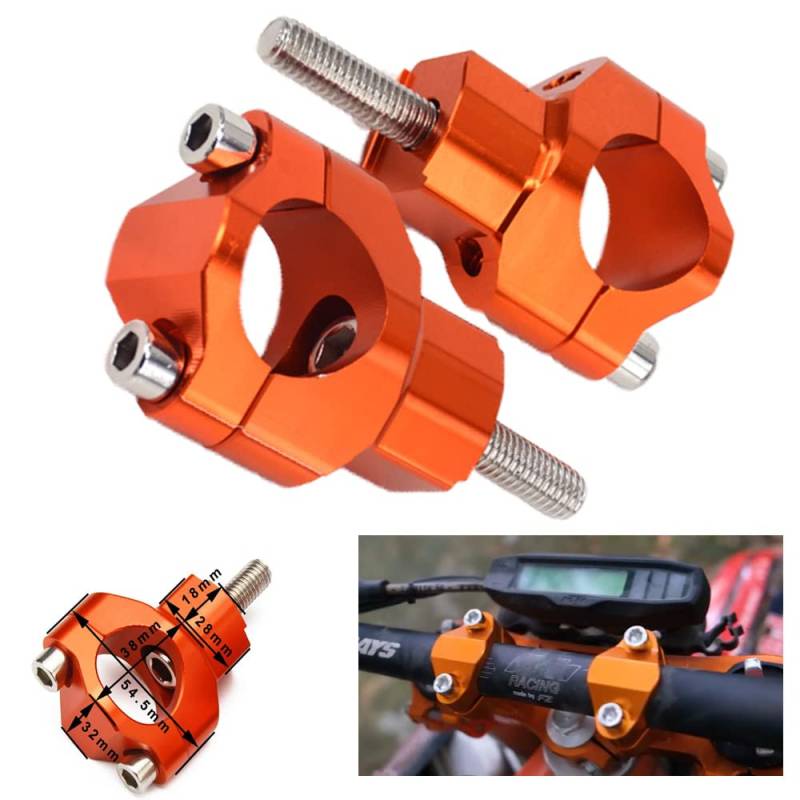 Motorrad CNC Griffleiste Riser Mount Schellen für 125-530 SX SXF EXC EXCF XCW XCFW 00-16 - Orange (1 1/8"28mm) von Fast Pro