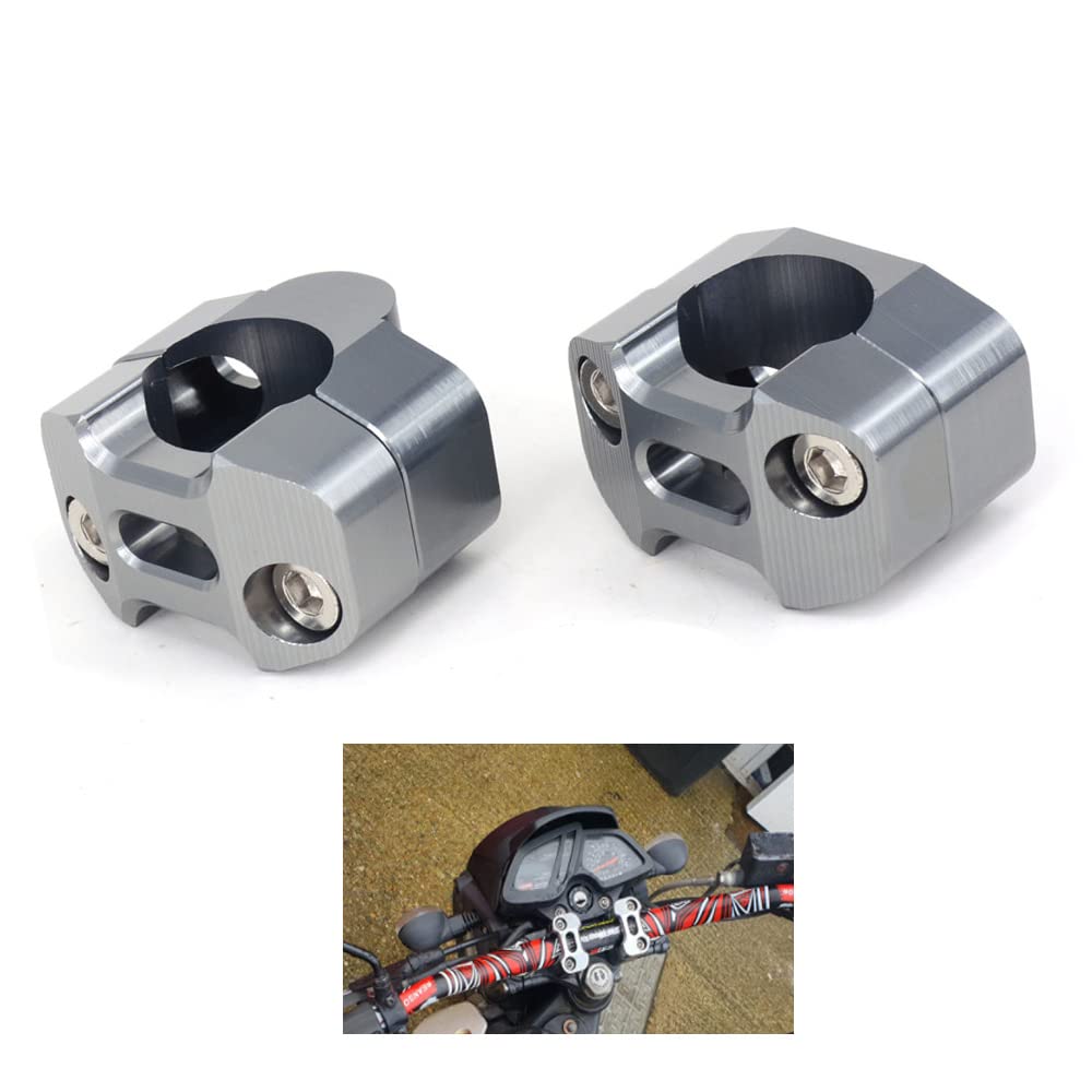 Fast Pro Paar Motorrad 1 1/8"CNC Motorrad Lenker Riser Mount Clamp Adapter 7/8" Austausch 1 1/8"- Titanium von Fast Pro
