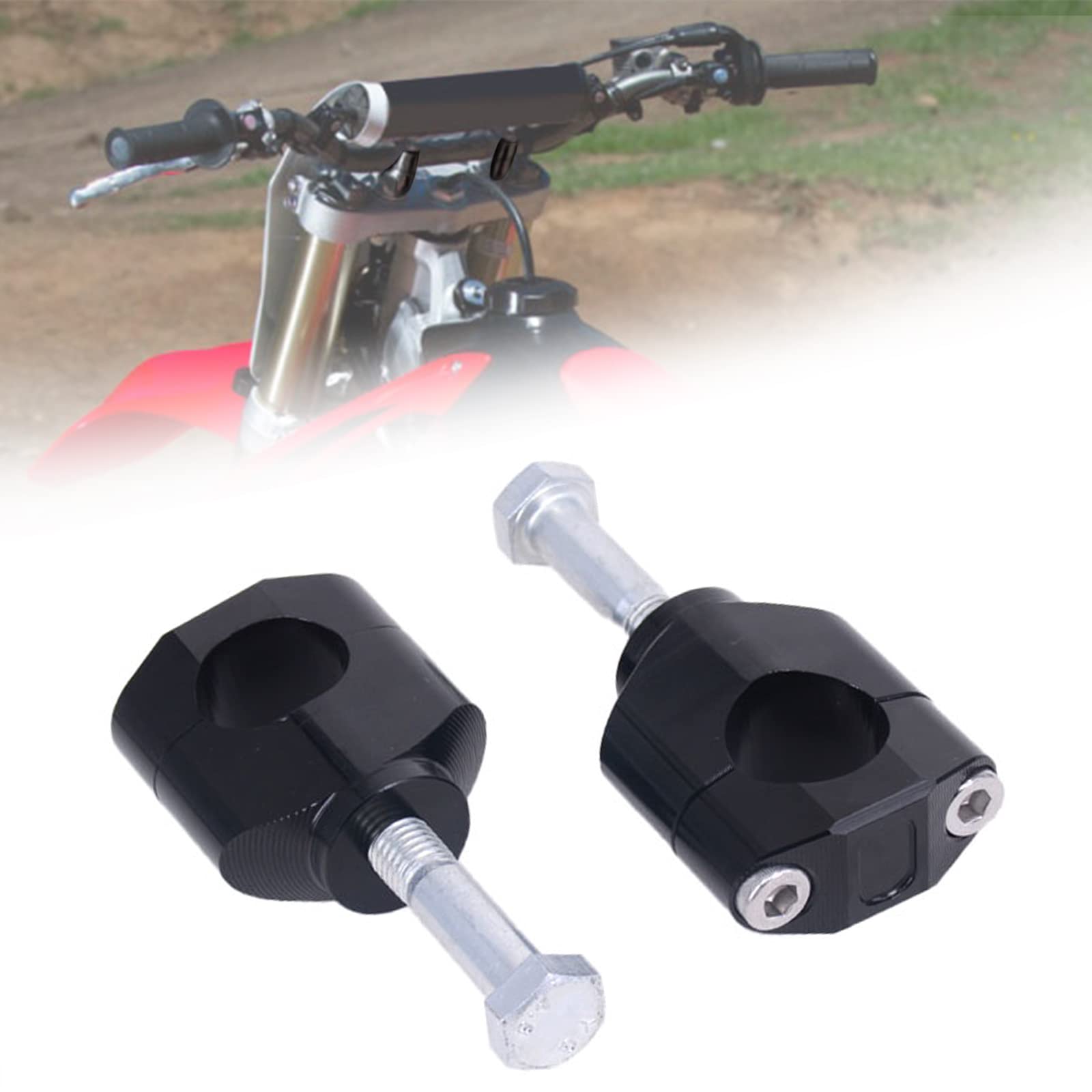 Motorrad-Lenkerhalterung Clamp Riser - CR125R 00-07 CR250R 99-07 CRF250R 04-17 CRF450R 02-18 CRF450RX 17-18 CRF250X 04-17 CRF450X 05-17- (1 1/8"28MM) (Schwarz) von FastPro