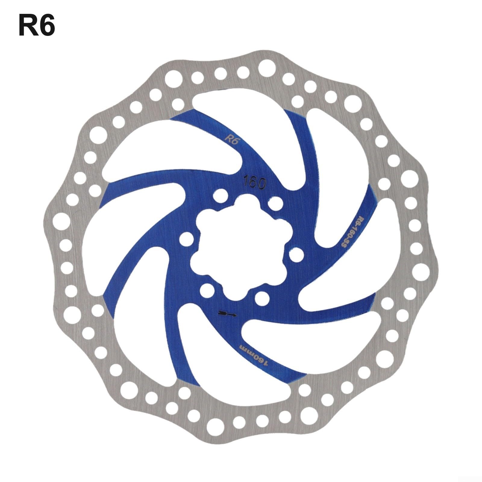 Fauhapyway Scheibenbremse für Rotor-Fahrrad, 160/180/203 mm, MTB-Fahrrad, schwimmend, 6-Bolzen, Wärmeableitung, Edelstahl, für Langstreckenfahrten, Off-Road-Fahrten (Rot 180) von Fauhapyway