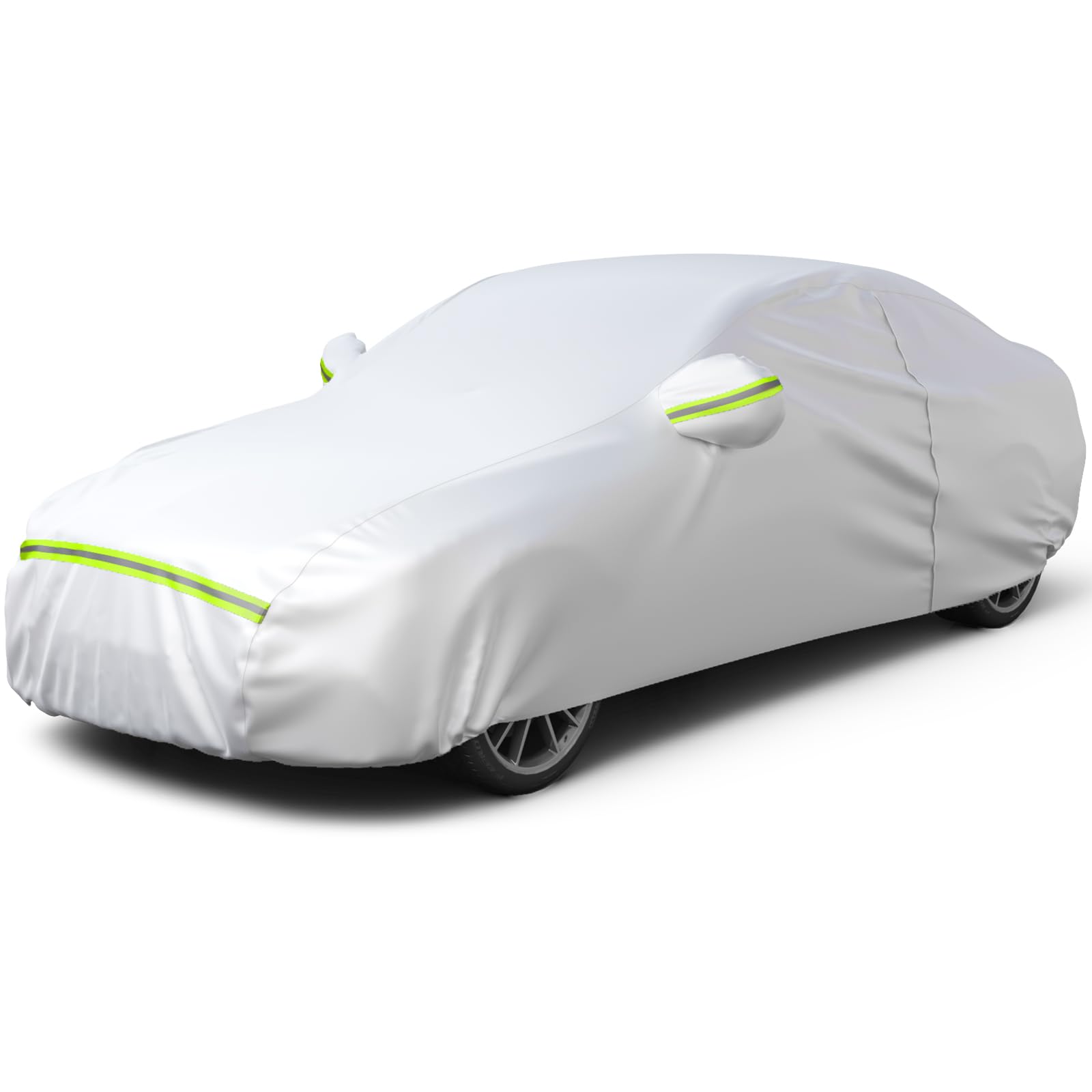 Favoto Autoabdeckung Vollgarage Auto Abdeckplane Staubdicht Wasserdicht Autohülle Autoplane Car Cover für 435-470cm Limousine 465cm x 170cm x 150cm 2.75kg Silber von Favoto