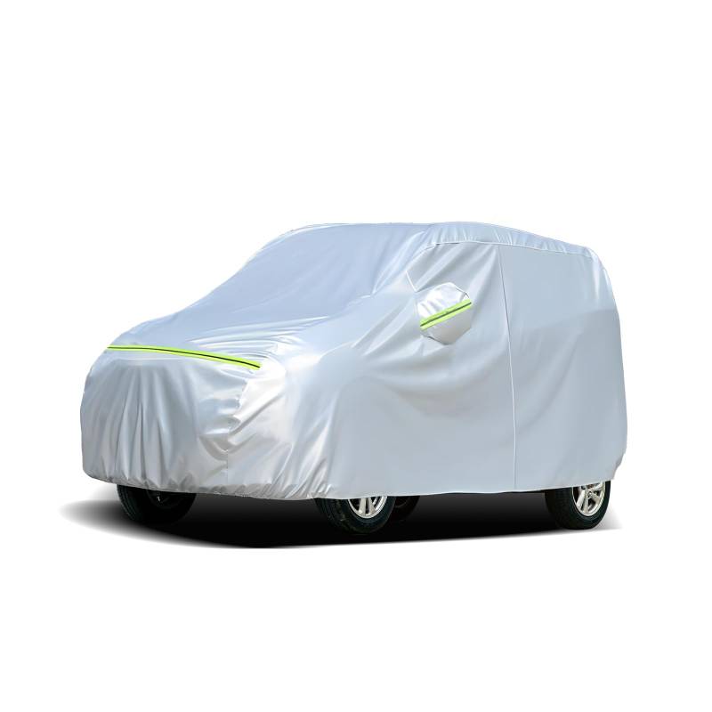 Favoto Autoabdeckung Wasserdicht Autoabdeckplane - UV-Schutz Staubdicht Kratzfest Kompatibel mit FIAT 500 Abarth 595 695 Toyota Aygo Abdeckplane für City Car (bis zu 360 cm) Silber von Favoto