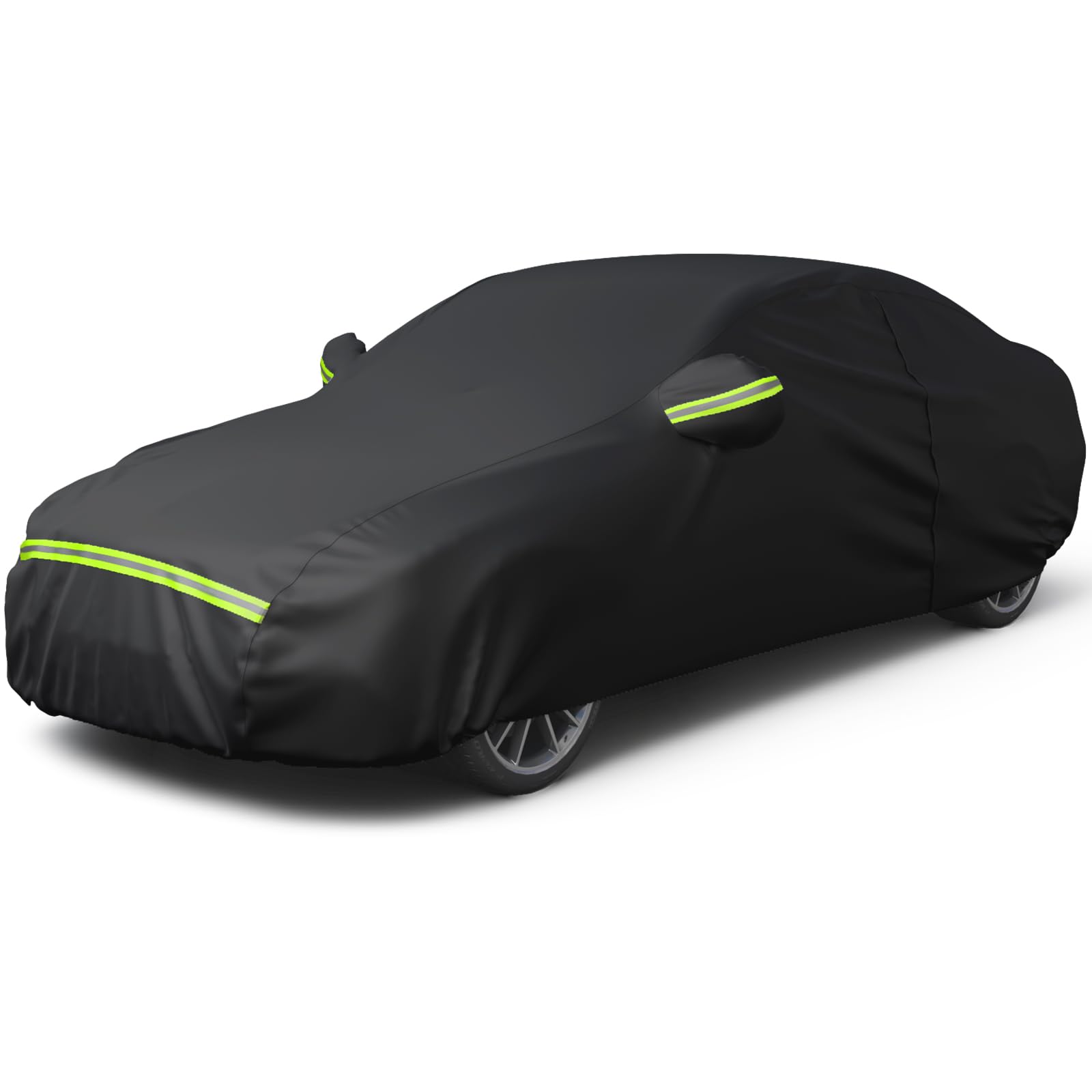 Favoto Autoabdeckung Winter Vollgarage Auto Abdeckplane Staubdicht Wasserdicht Autohülle Autoplane Car Cover für 435-470cm Limousine Schwarz 465cm x 190cm x 150cm 2.8kg von Favoto