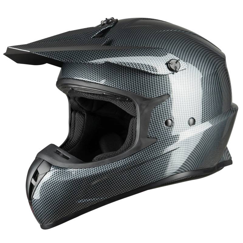 Favoto Motorrad Crosshelm Fullface Erwachsene - Downhill Motocross Helm Damen Herren ECE 22.06 Zertifiziert für Moped Quad Mountainbike ATV UTV Kohlefaser Größe L 59-60cm (Ohne Visier) von Favoto