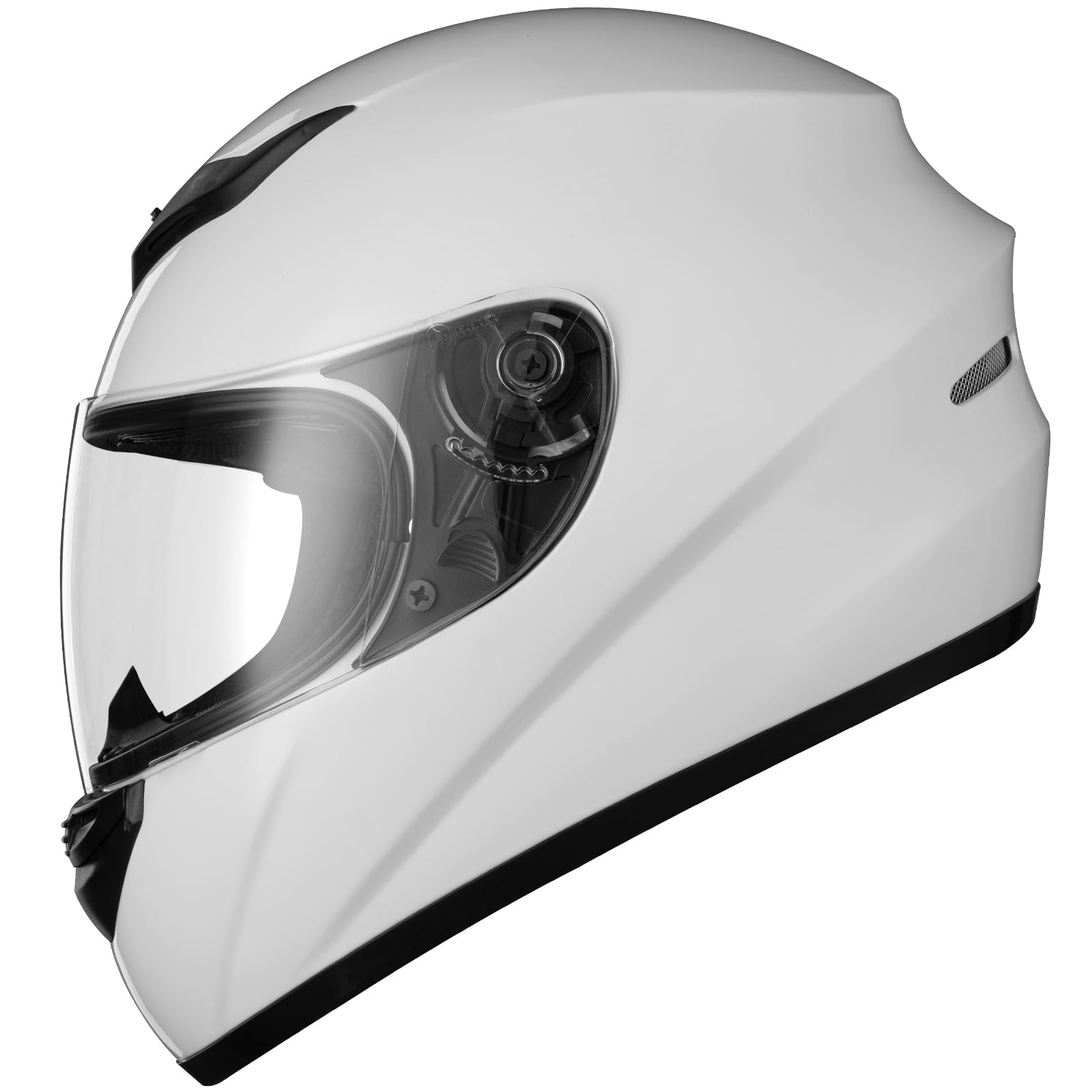 Favoto Motorradhelm Integralhelme für Erwachsene Vollvisierhelm Mopedhelm für Herren Damen Atmungsaktiv ECE Zertifiziert S (55-56cm) Weiß von Favoto