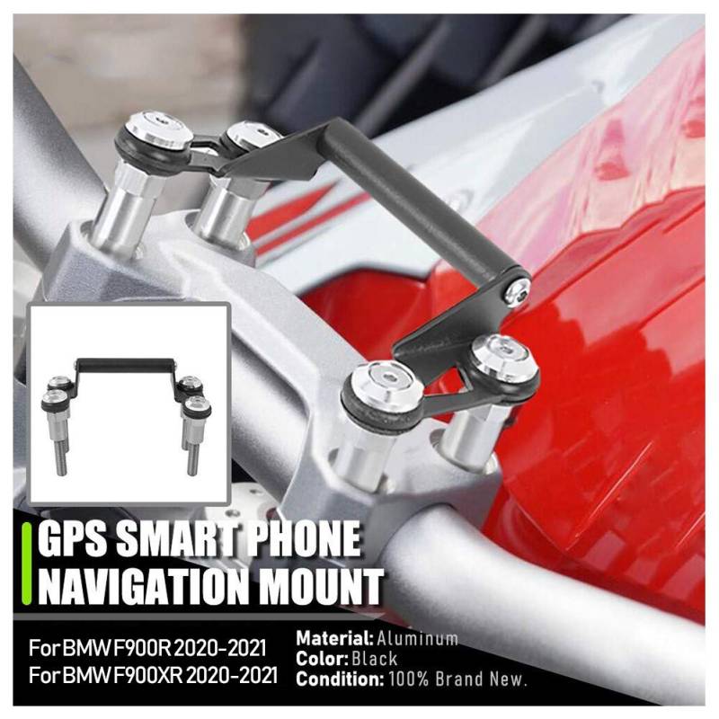 Motorrad Schwarz GPS Halterung Handy Navigationshalterung Ständer Halterung 12mm für B.M.W F900XR F900R F 900R F 900XR F 900 R XR 2020 2021 2022 2023 Motorrad Zubehör Teile von Fayedenicy