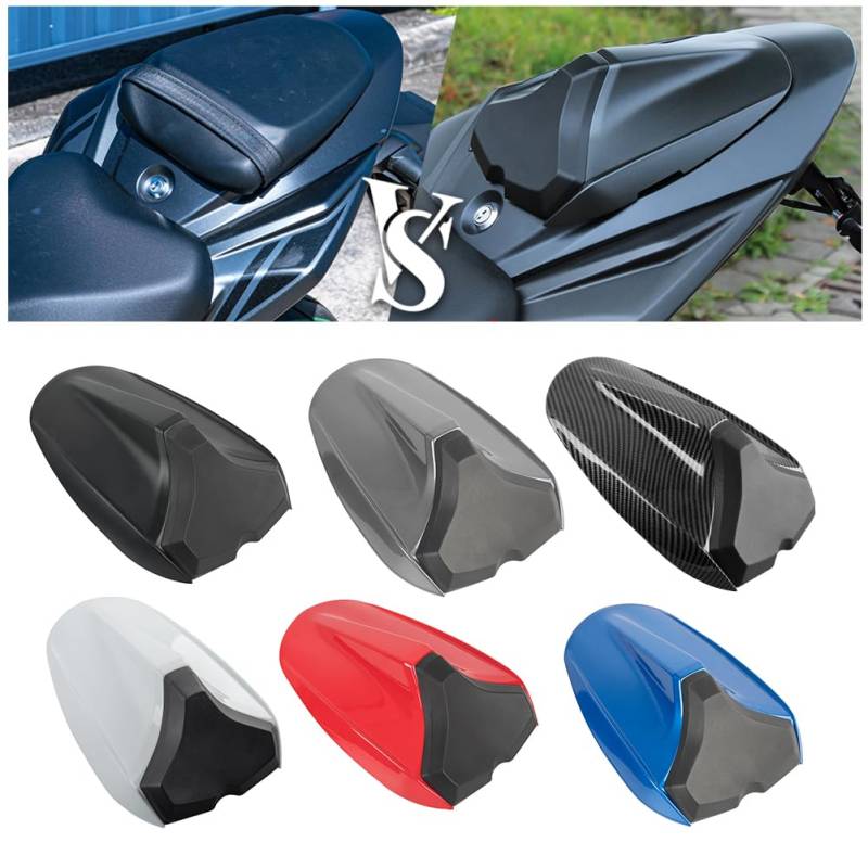 Fayedenicy Motorrad Hinten Sozius Solo Sitz Gugel Höcker Abdeckung Harte ABS Verkleidung Heckteil für GSX-S GSXS 750 GSXS750 GSX-S750 2017 2018 2019 2020 2021 2022 2023 Zubehör (Matt-schwarz) von Fayedenicy