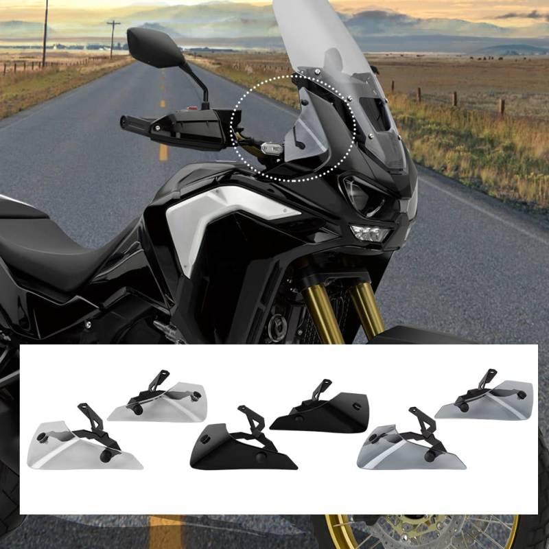 Luftstrom-Windabweiser für CRF1100L CRF 1100 L CRF 1100L Adventure ADV 2020 2021 2022 2023, Motorrad-Windschutzscheibe, Handschutz, obere vordere Entlüftungs-Seitenverkleidung (Rauch) von Fayedenicy
