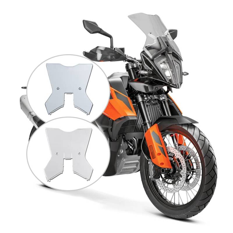 Motorrad 790 Adv. Windschutzscheibenabdeckung, Windschutzscheiben-Abweiser der neuen Generation Pare-Brise-Schutz-Frontverkleidung für 790 Adventure 790Adventure 2019-2022 (Leichter Rauch) von Fayedenicy