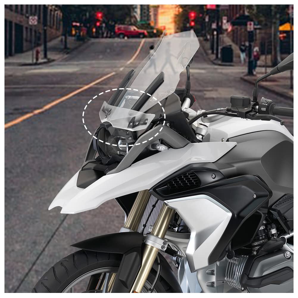 Motorrad Airflow Windabweiser Windschutzscheibe Verlängerung Windschutzscheibe Spoiler Erweiterung für B.M.W R1200GS R 1200 GS LC/ADV. 2013-2019 R1250GS R 1250 GS/Adventure 2019-2023 (Klar) von Fayedenicy