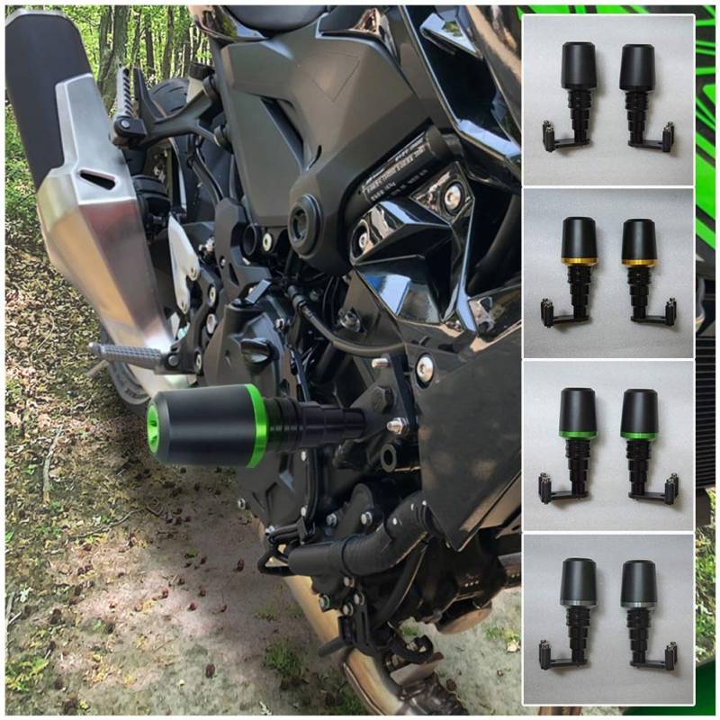 Motorrad Aluminium Rahmen Slider Motorschutz Anti Crash Pad Verkleidung Fallende Seitenschutz Kit für Ka.wasaki Ninja400 Ninja 400 Ninja-400 Z400 Z 400 Z-400 Zubehör 2019 2020 2021 2022 2023 (Gold) von Fayedenicy