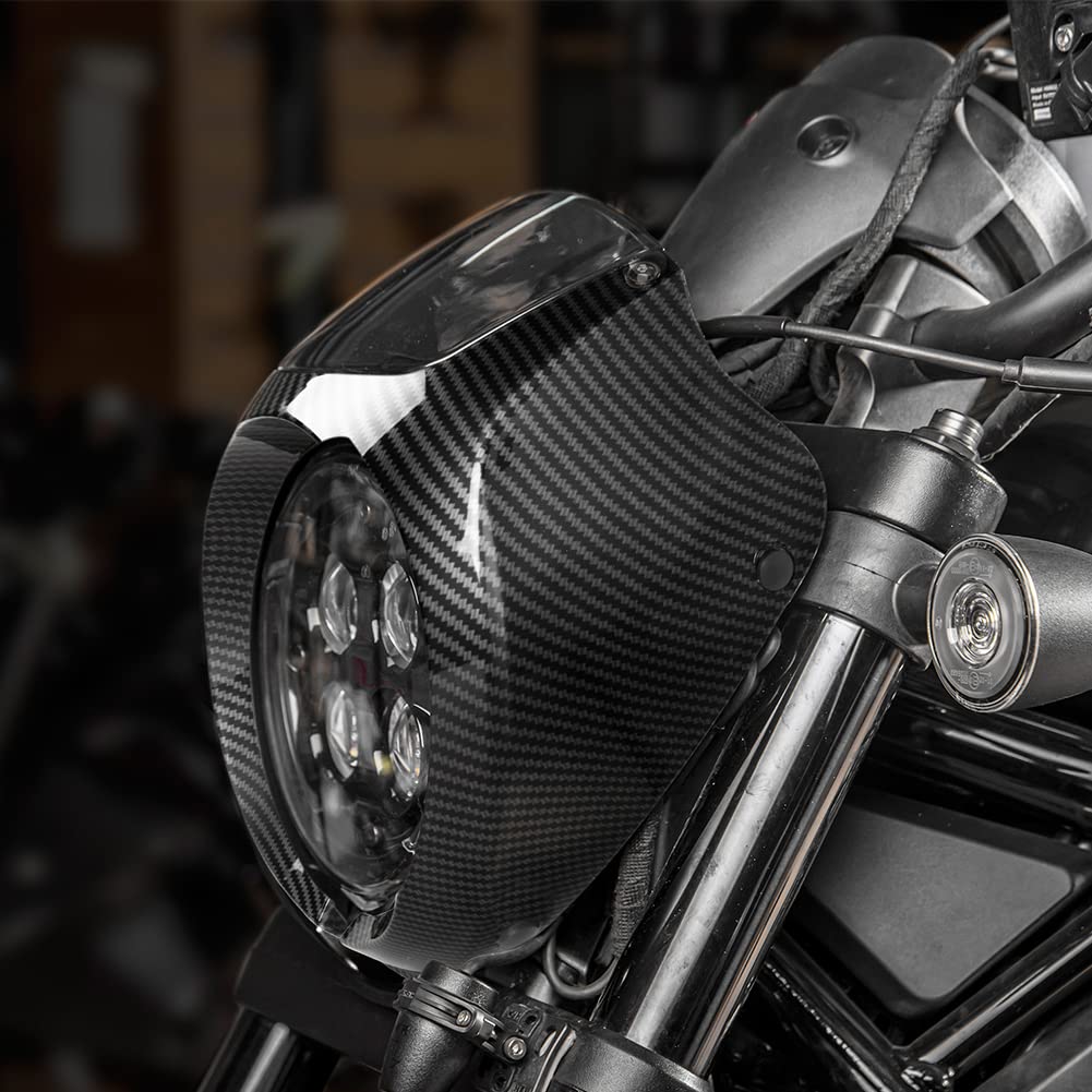 Fayedenicy Motorrad Frontscheinwerfer Verkleidung Maske Abdeckung Windschutzscheibe Windschutzscheibe Scheinwerferschutz Visier für Rebel CMX 1100 cm 1100 CMX1100 CM1100 2021 2022 2023 (Carbon-Look) von Fayedenicy