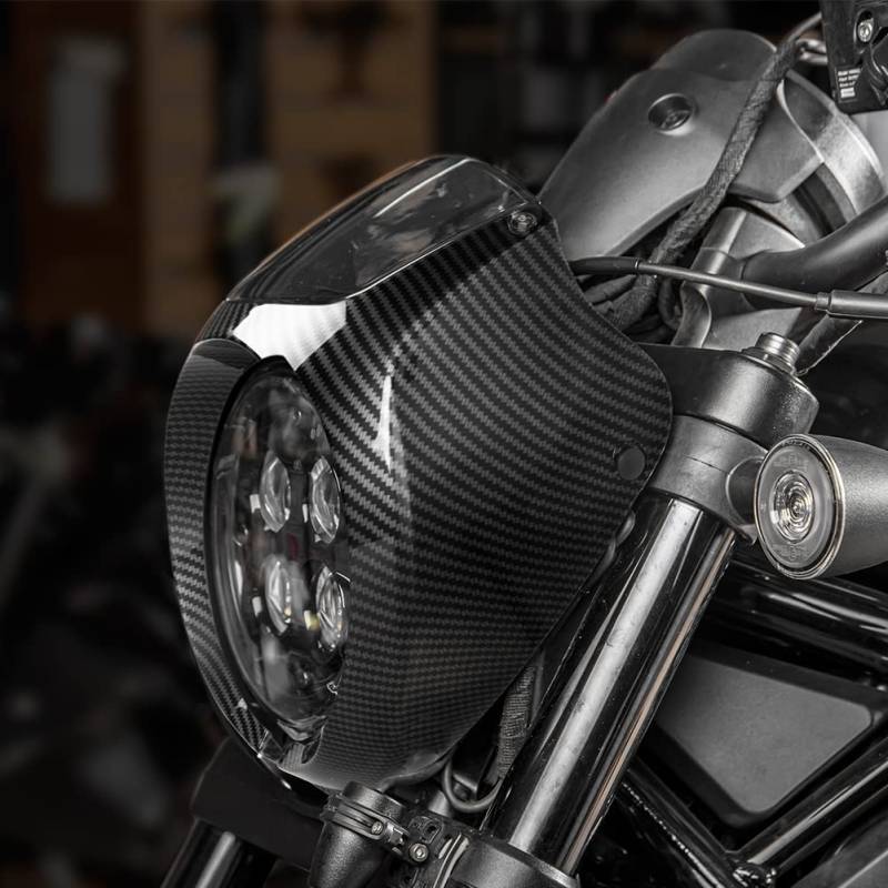 Fayedenicy Motorrad Frontscheinwerfer Verkleidung Maske Abdeckung Windschutzscheibe Windschutzscheibe Scheinwerferschutz Visier für Rebel CMX 1100 cm 1100 CMX1100 CM1100 2021 2022 2023 (Carbon-Look) von Fayedenicy