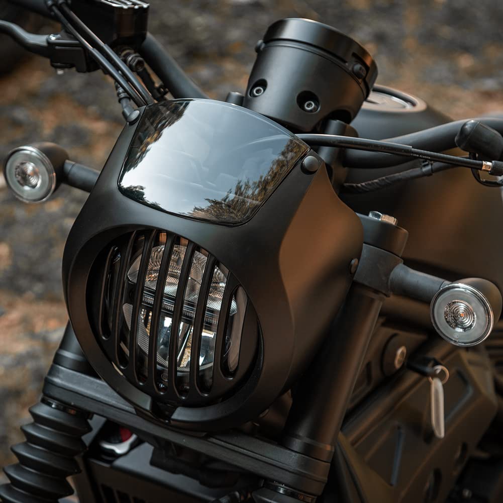 Motorrad Frontscheinwerfer Verkleidung Maske Abdeckung Windschutzscheibe Windschutzscheibe Scheinwerferschutz Visier für Rebel CMX 1100 cm 1100 CMX1100 CM1100 Zubehör 2021 2022 2023 (Schwarz) von Fayedenicy