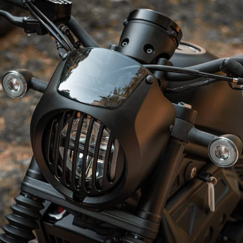 Motorrad Frontscheinwerfer Verkleidung Maske Abdeckung Windschutzscheibe Windschutzscheibe Scheinwerferschutz Visier für Rebel CMX 1100 cm 1100 CMX1100 CM1100 Zubehör 2021 2022 2023 (Schwarz) von Fayedenicy
