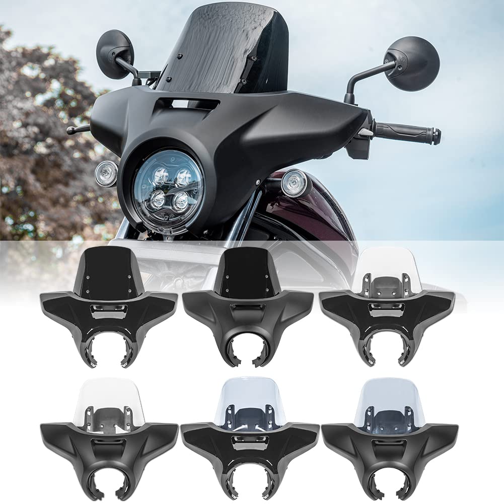 Motorrad Frontscheinwerfer Verkleidungsmaske Windschutzscheibe Scheinwerfer Visierschutz Flyscreen für H.onda Rebel CMX 1100 CMX1100 Rebel1100 2021 2022 2023 (Rauch+ Schwarz) von Fayedenicy