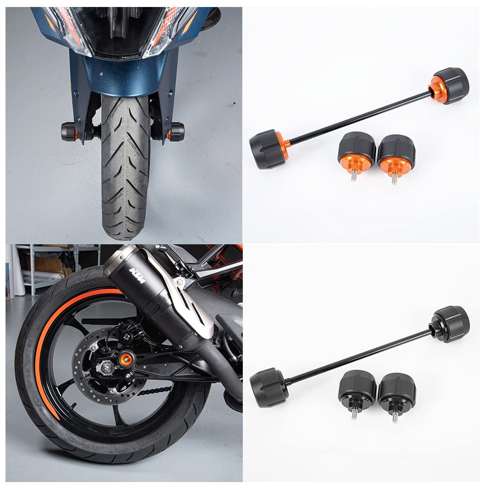 Motorrad RC390 Vorne Hinten Wheel Slider Axle Fork Sliders Frame Falling Side Protector Crash Pad Protection Aluminium Kit for RC390 RC 390 RC-390 2022 2023 Motorrad Modifizierte Teile (Schwarz) Motorrad RC390 Vorne Hinten Wheel Slider Axle Fork Sliders Frame Falling Side Protector Crash Pad Protection Aluminium Kit for RC390 RC 390 RC-390 2022 2023 Motorrad Modifizierte Teile (Schwarz) von Fayedenicy