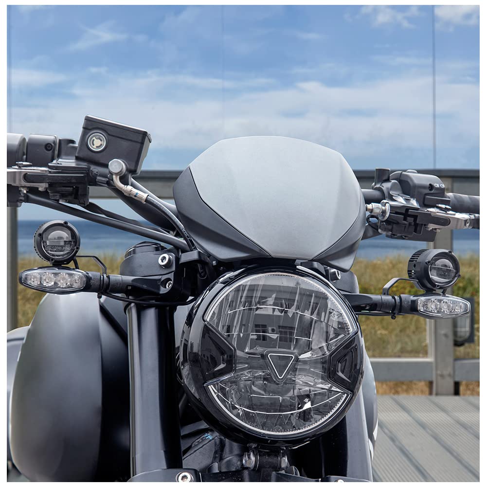 Motorrad Trident660 Scheinwerferabdeckung Windschutzscheibe Flyscreen Frontverkleidung, ABS Scheinwerfer Scheinwerferschutz Windabweiser Schutz für T.r.iumph Trident 660 2021 2022 2023 (Titan) von Fayedenicy